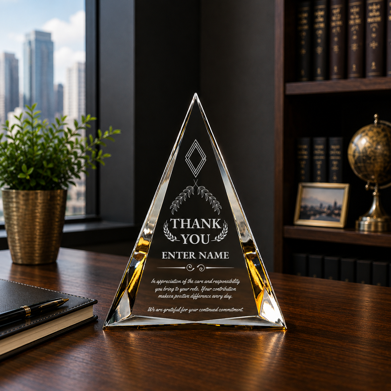 Thank You Awards - Gold Pinnacle Acrylic Awards - Personalize Online – Choose From 5 Designs