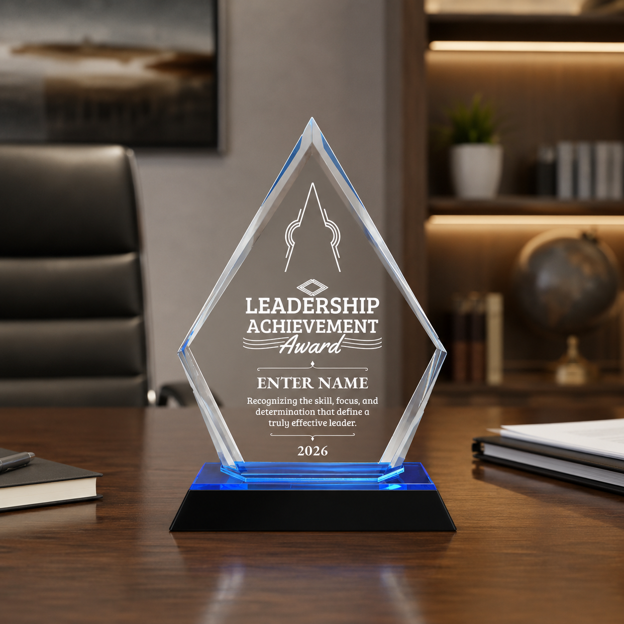 Leadership Awards - Blue Arrow Acrylic Awards - Personalize Online – Choose From 5 Designs
