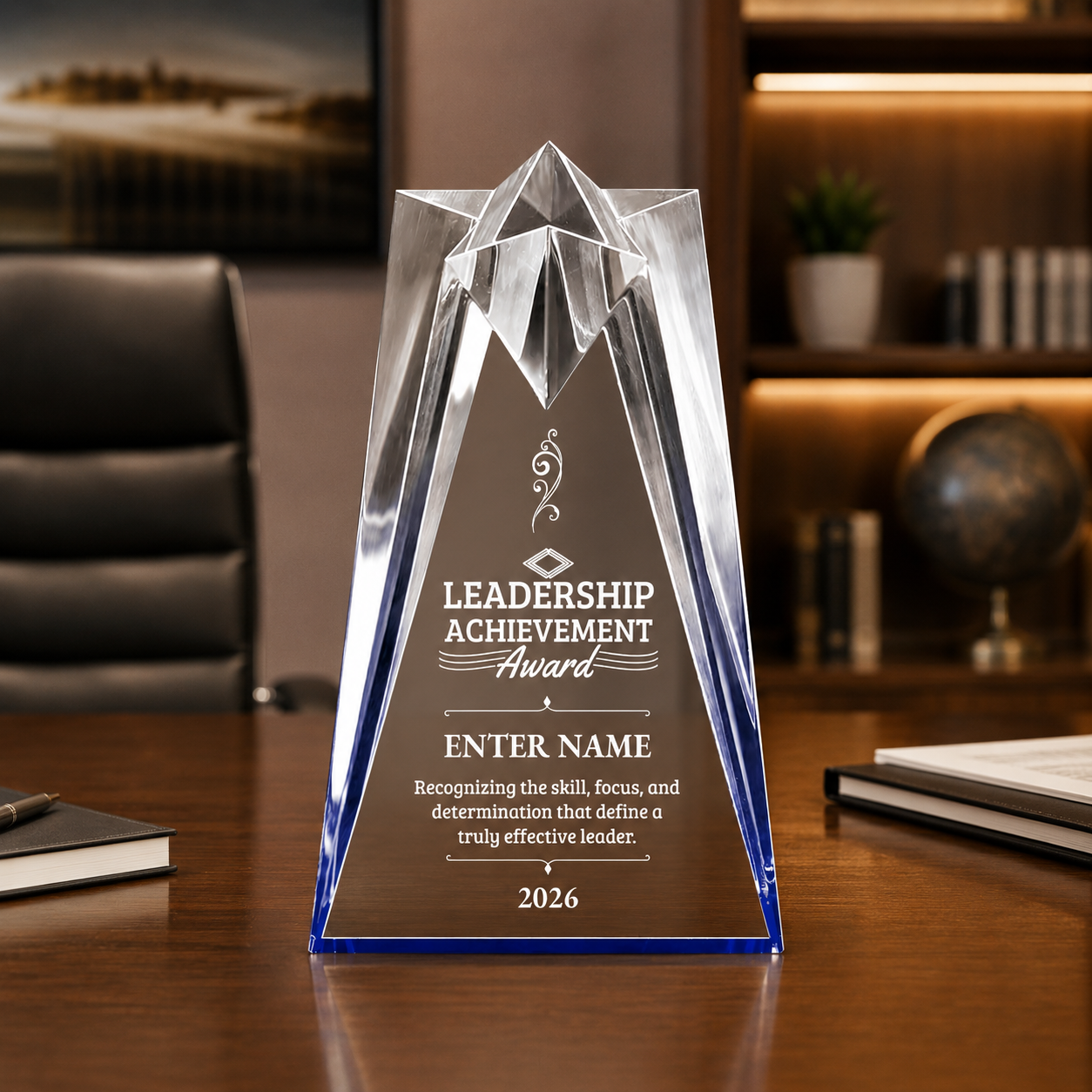Leadership Awards - Blue Sculpted Star Acrylic Awards - Personalize Online – Choose From 5