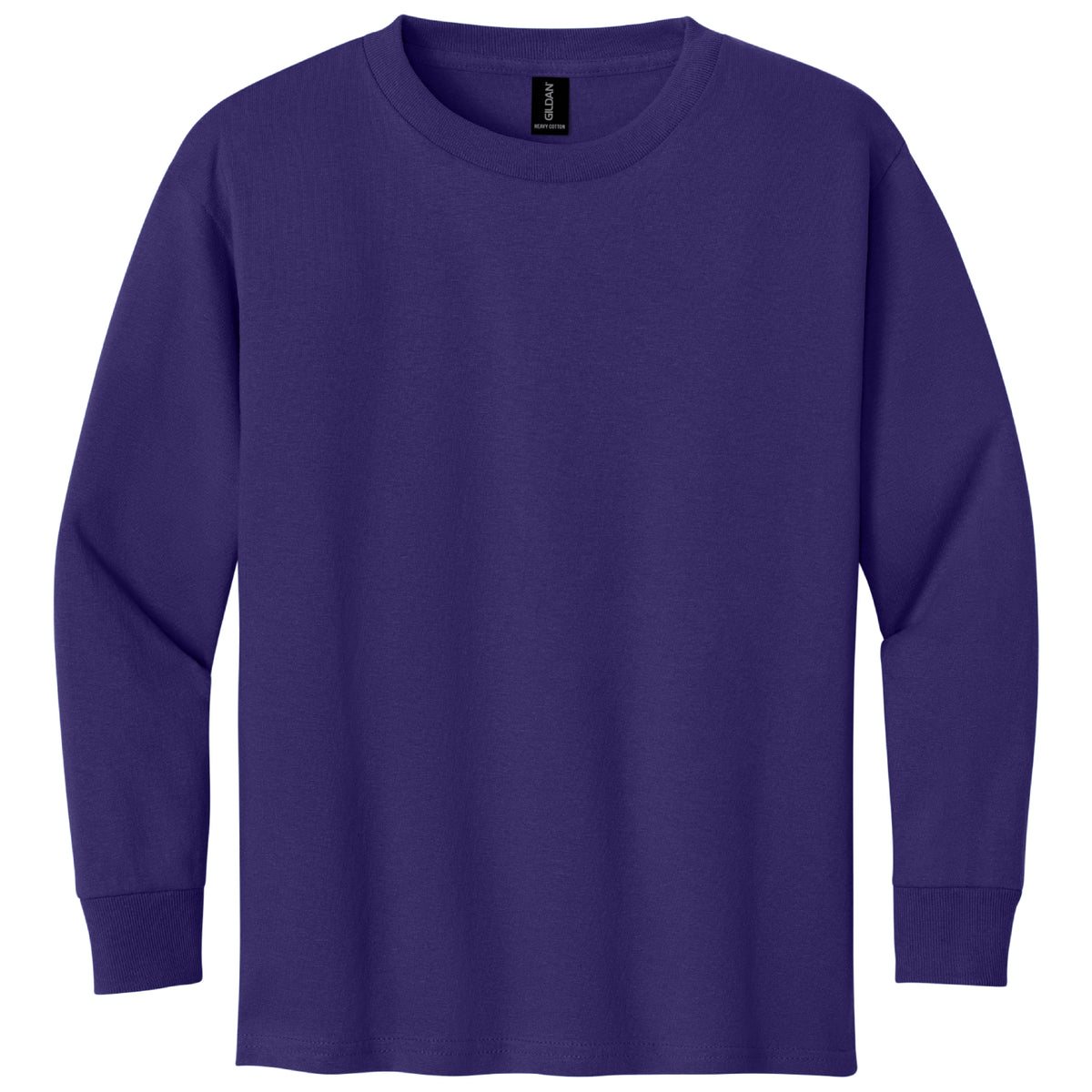 Gildan 5400B Youth Heavy Cotton Long Sleeve T-Shirt Front And Back Print