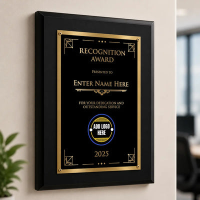 Recognition Award Classic Plaque - 4 Frame Colors