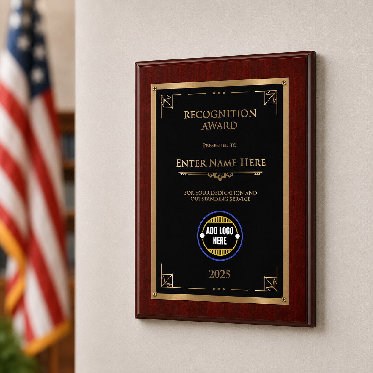 Recognition Classic Plaque With Gold Plate - 4 Frame Colors