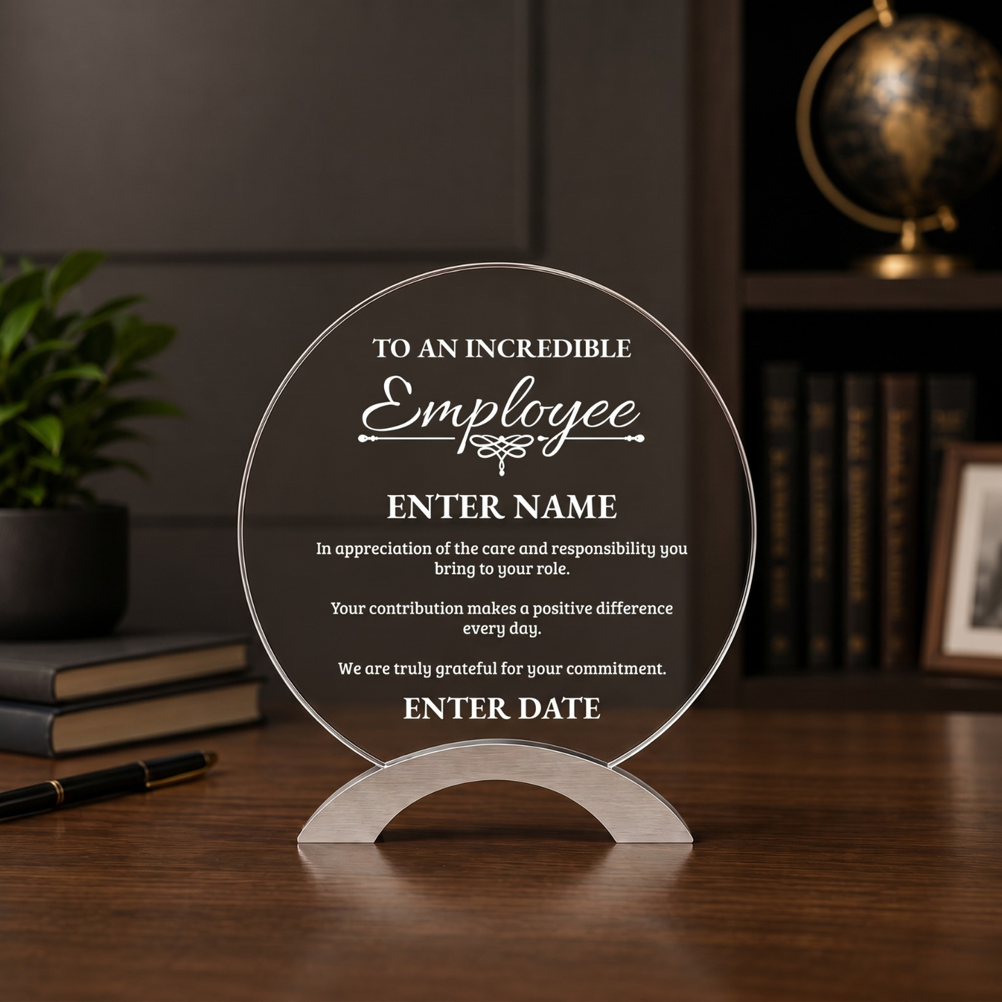 Employee Appreciation Awards - Round Cosmic Acrylic Awards - Personalize Online – Choose From 5 Designs