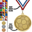 2.25" Soccer Mega Medal – Gold, Silver & Bronze with 30 Ribbon Options