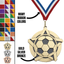 2.25" Soccer Star Medal – Gold, Silver & Bronze with 30 Ribbon Options