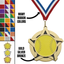 2.25" Softball Star Medal – Gold, Silver & Bronze with 30 Ribbon Options