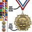 2.25" 10 Star Swimming Medal – Gold, Silver & Bronze with 30 Ribbon Options