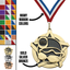 2.25" Swimming Star Medal – Gold, Silver & Bronze with 30 Ribbon Options