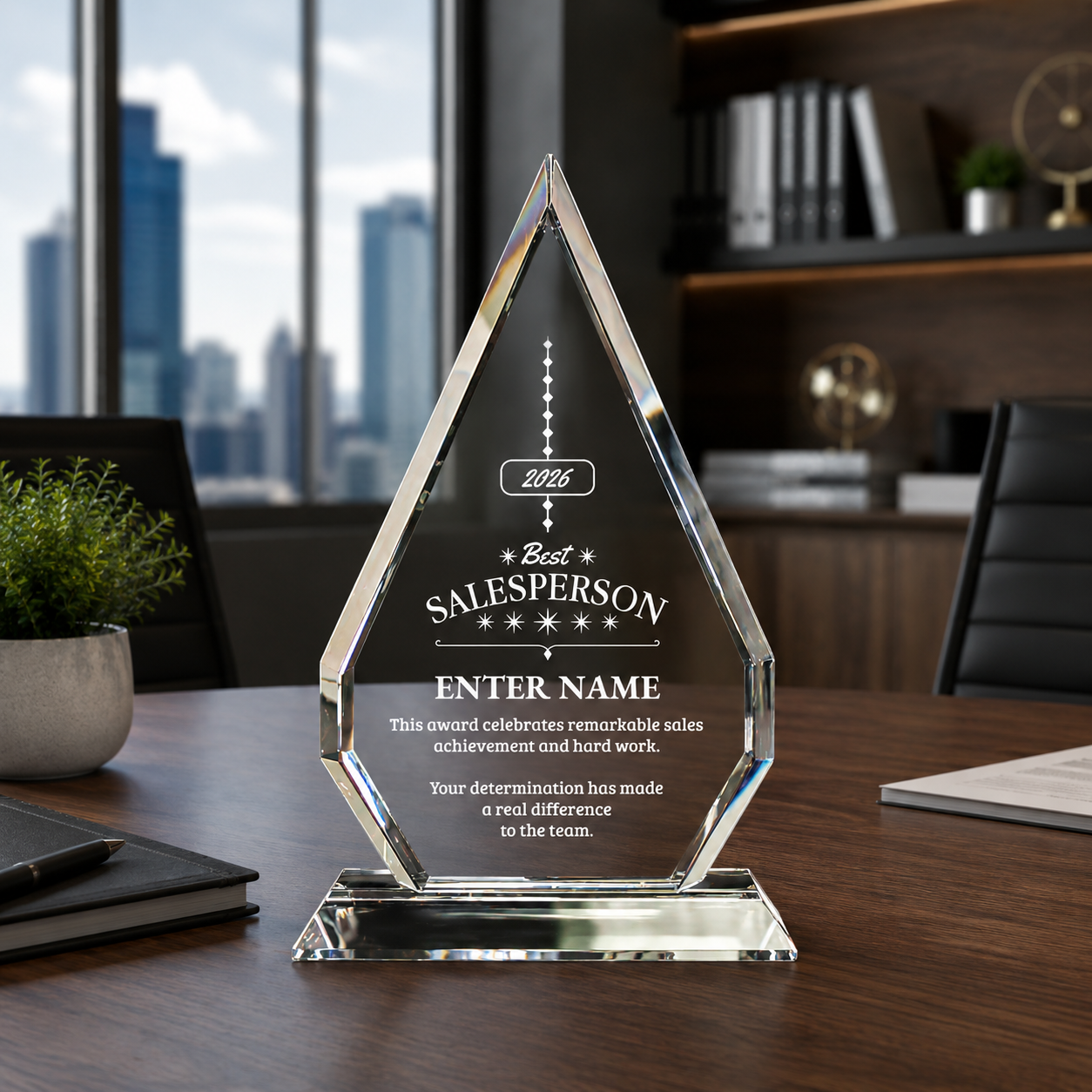 Sales Awards - Optic Crystal Arrowhead Awards - Personalize Online – Choose From 5 Designs