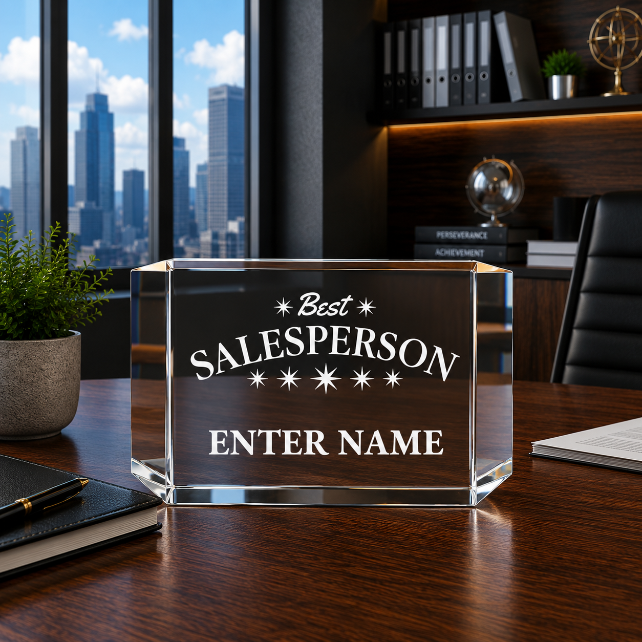 Sales Awards - Clear Crystal Facet Block Awards - Personalize Online – Choose From 5 Designs