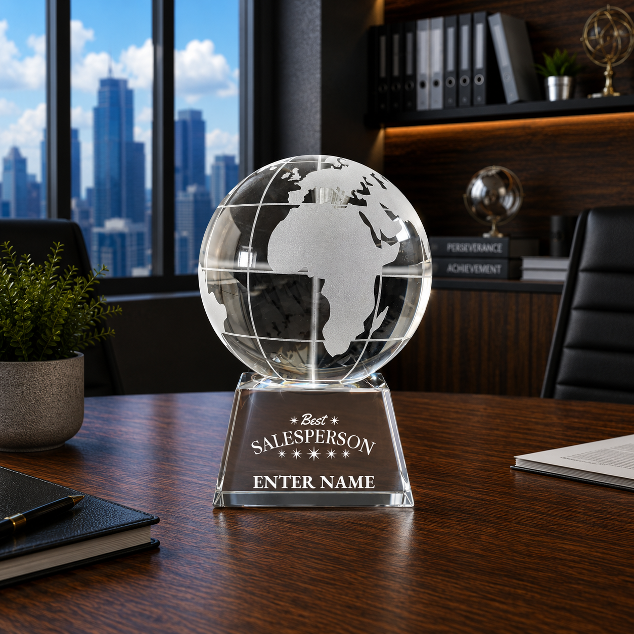 Sales Awards - Optical Crystal Globe Awards - Personalize Online – Choose From 5 Designs