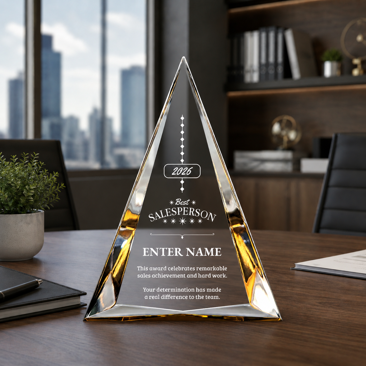 Sales Awards - Gold Pinnacle Acrylic Awards - Personalize Online – Choose From 5 Designs
