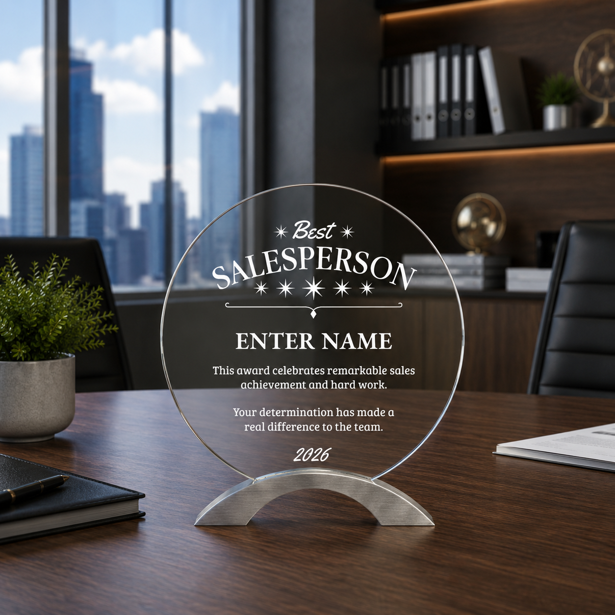Sales Awards - Round Cosmic Acrylic Awards - Personalize Online – Choose From 5 Designs