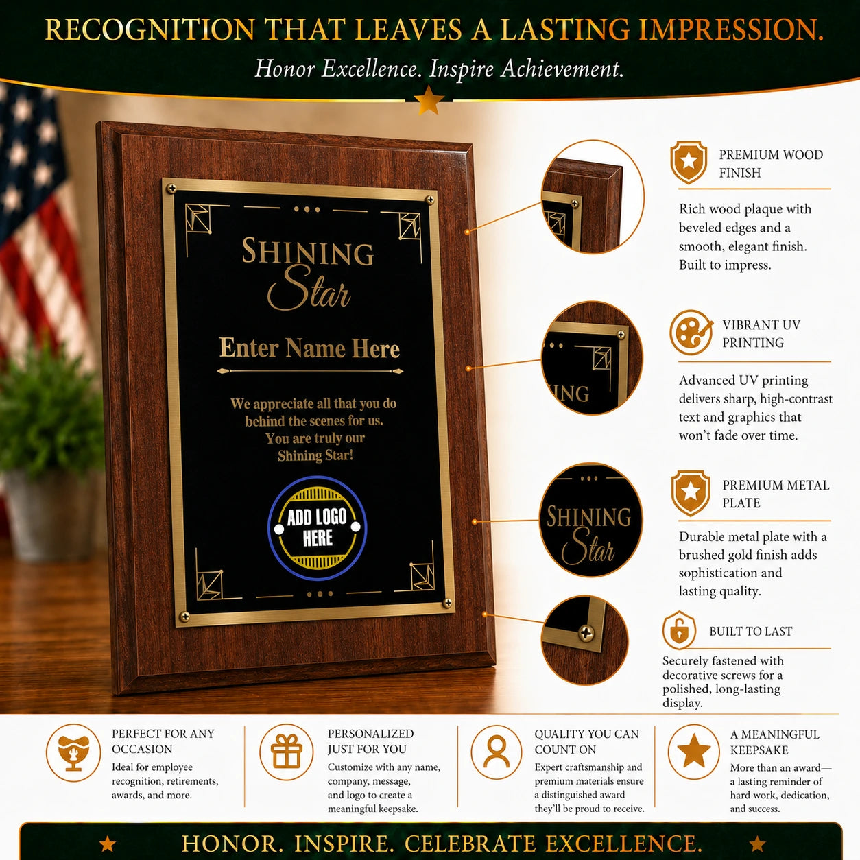 Shining Star Classic Plaque - 4 Frame Colors