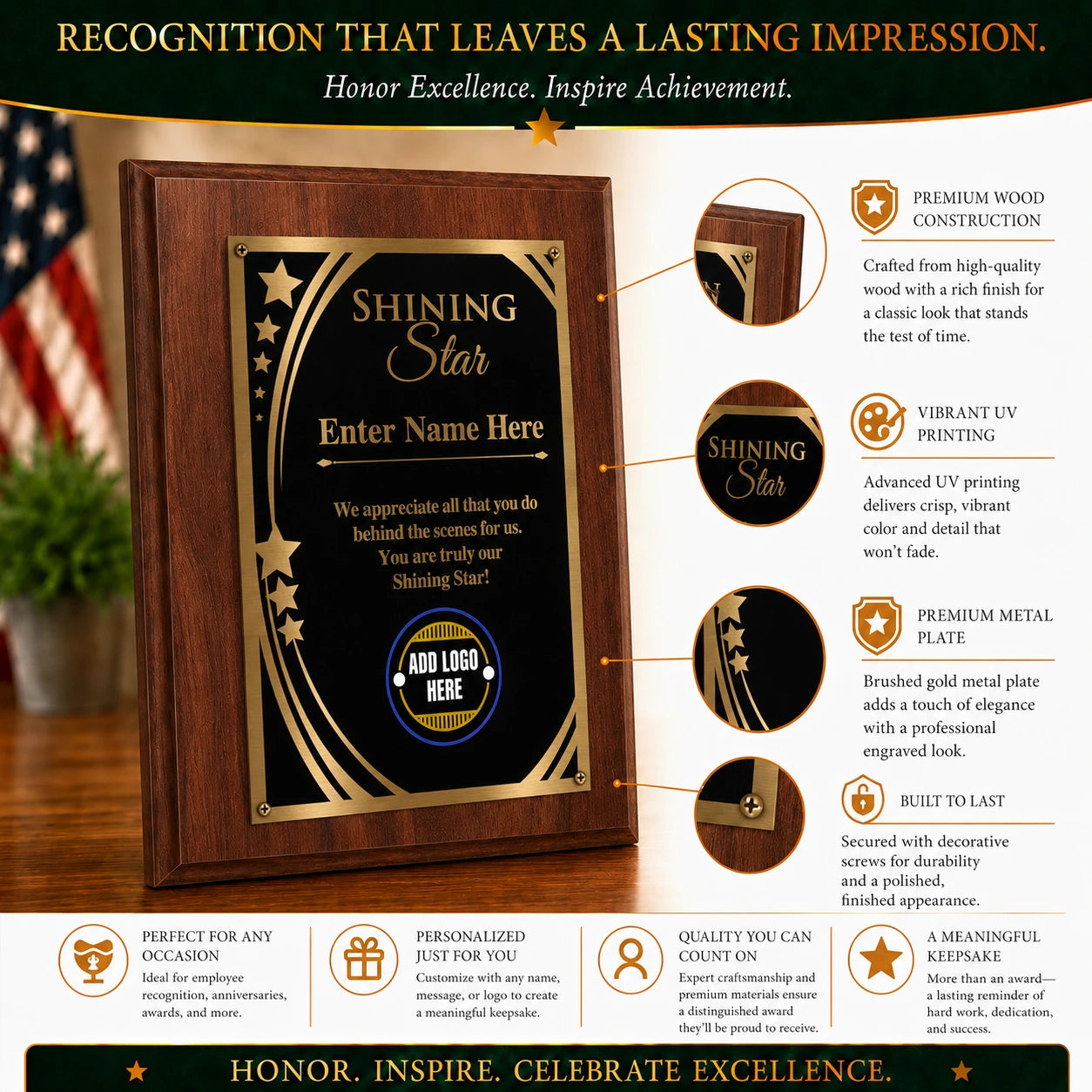 Shining Star Classic Plaque - 4 Frame Colors