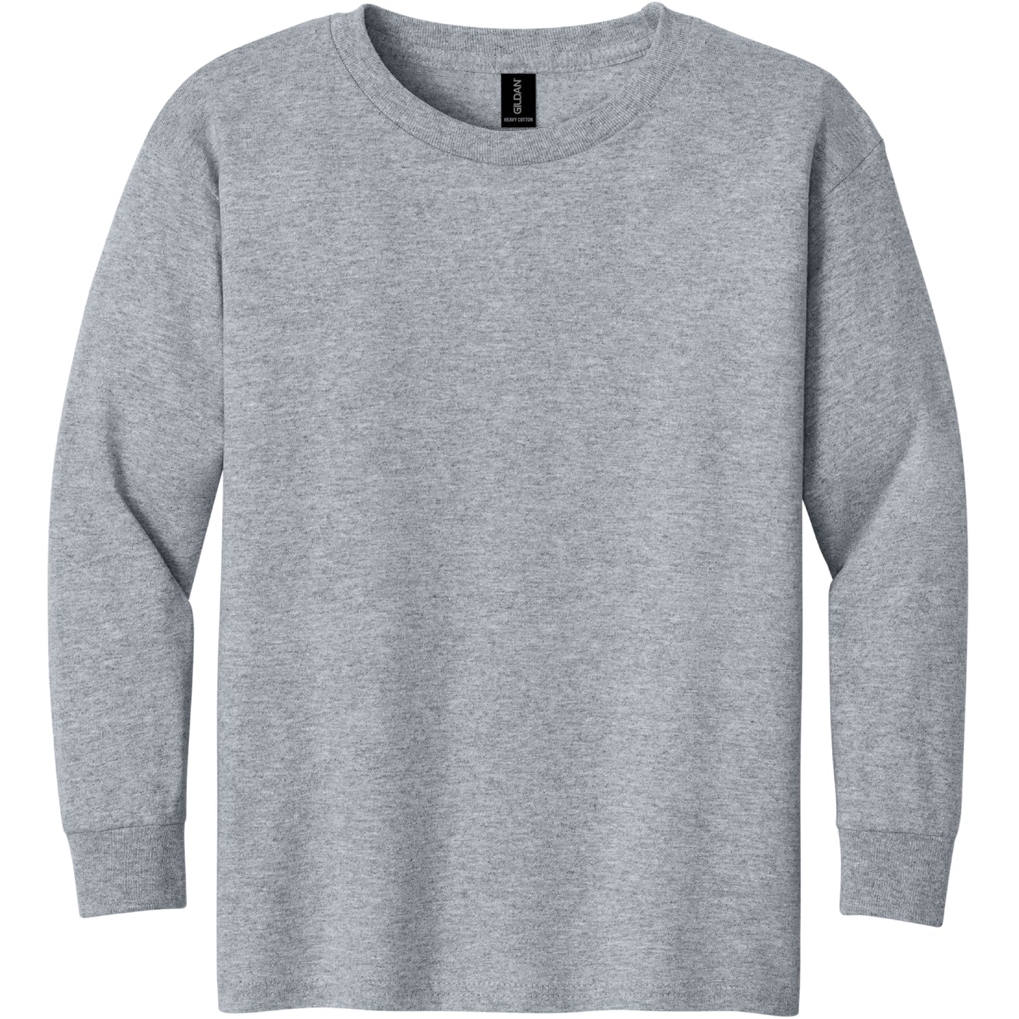 Gildan 5400B Youth Heavy Cotton Long Sleeve T-Shirt Front And Back Print