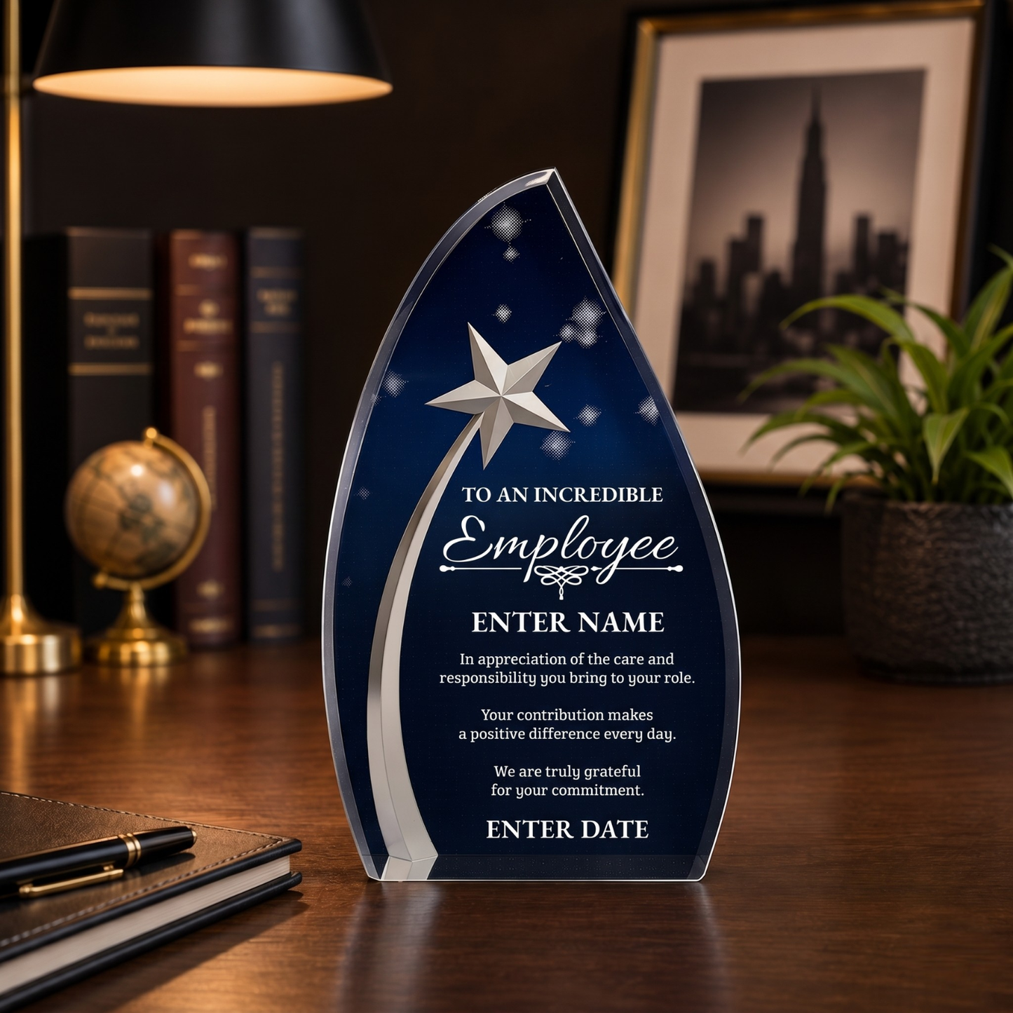 Employee Appreciation Awards - Acrylic Star Powered Awards - Personalize Online – Choose From 5 Designs