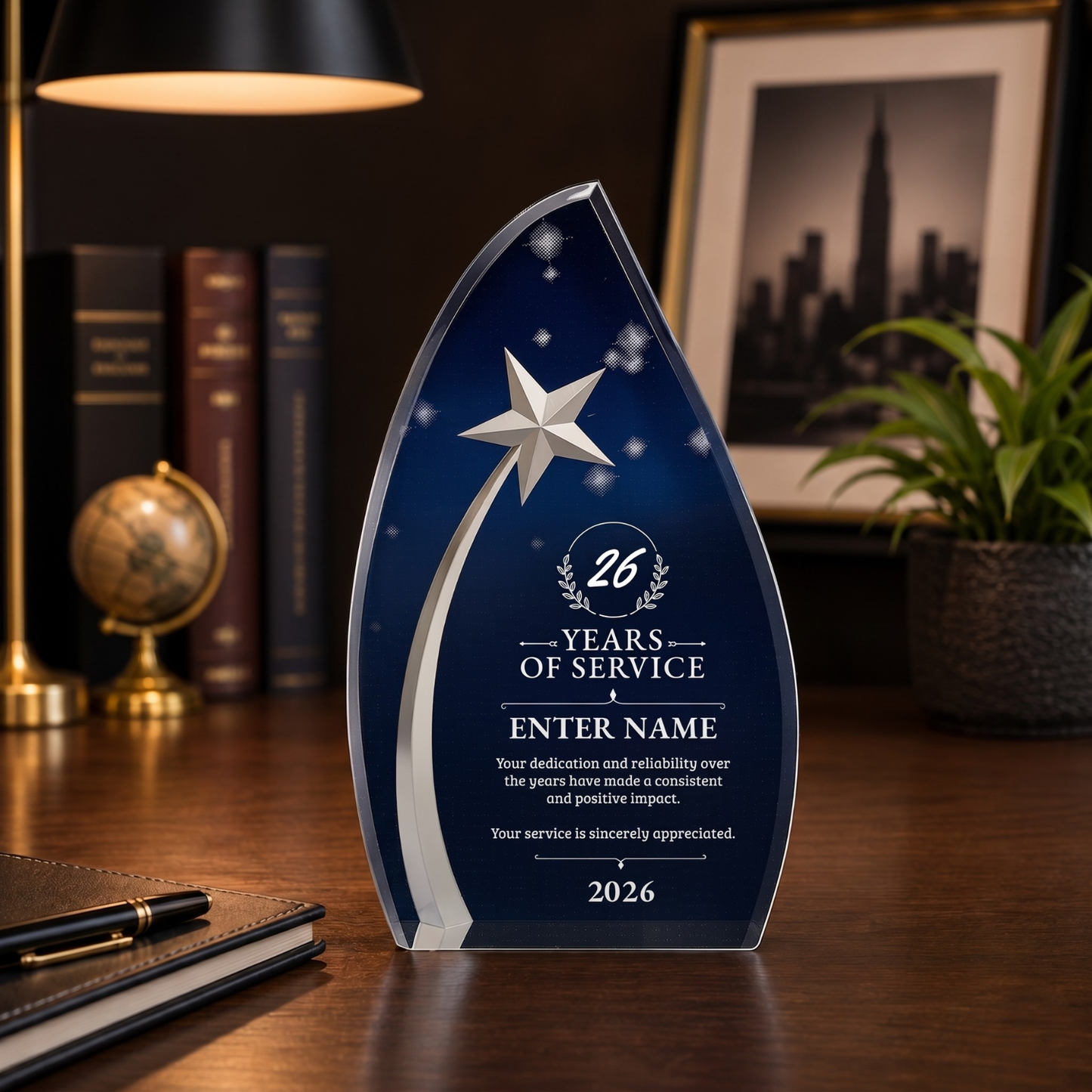 Long Service Awards - Acrylic Star Powered Awards - Personalize Online – Choose From 5 Designs