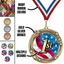 2.75" Swirling Star Track & Field Medal– Gold, Silver & Bronze with 30 Ribbon Options