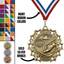 2.25" 10 Star Track & Field Medal – Gold, Silver & Bronze with 30 Ribbon Options