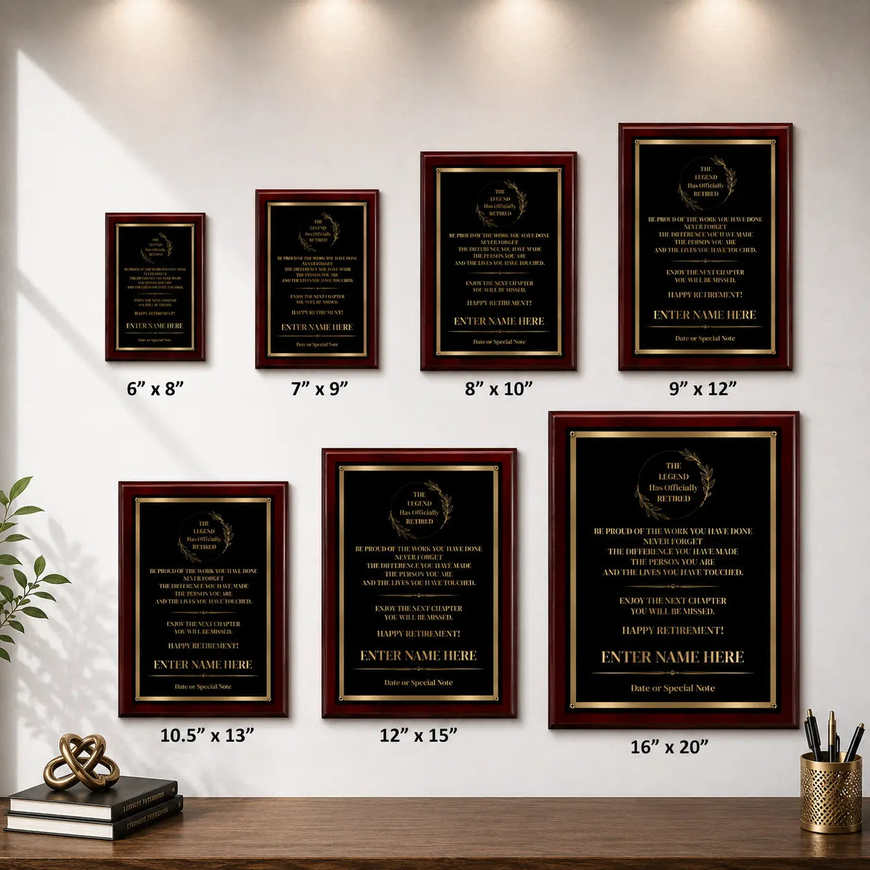 The Legend Has Officially Retired Classic Retirement Plaque - 4 Frame Colors - Silver & Gold Plate Option