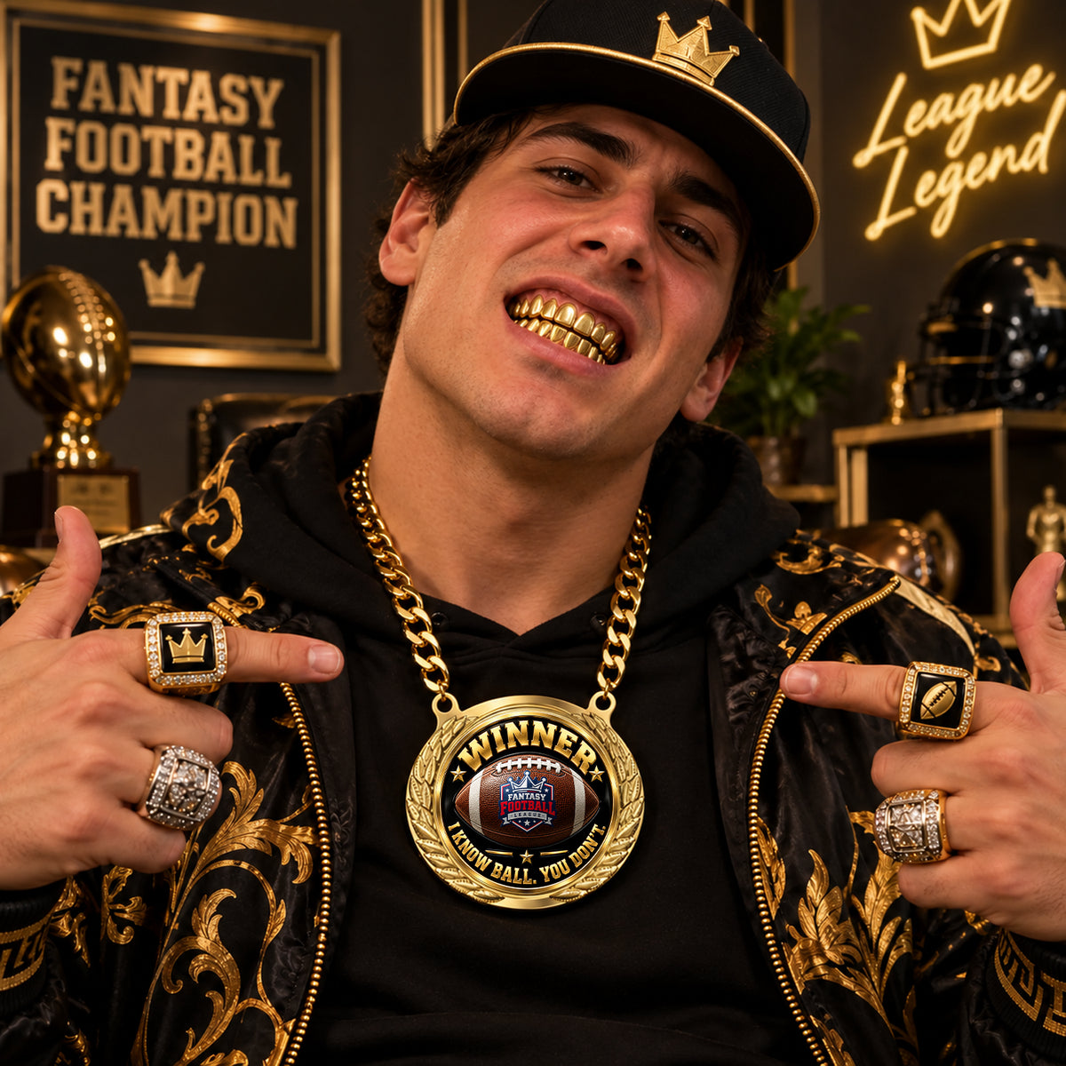 Winner - I Know Ball. You Don't Fantasy Football Trophy Medallion