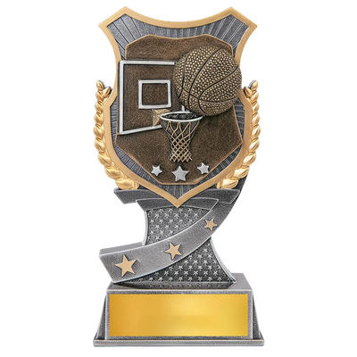 Basketball Shield Trophy - Basketball Award - 2 Sizes