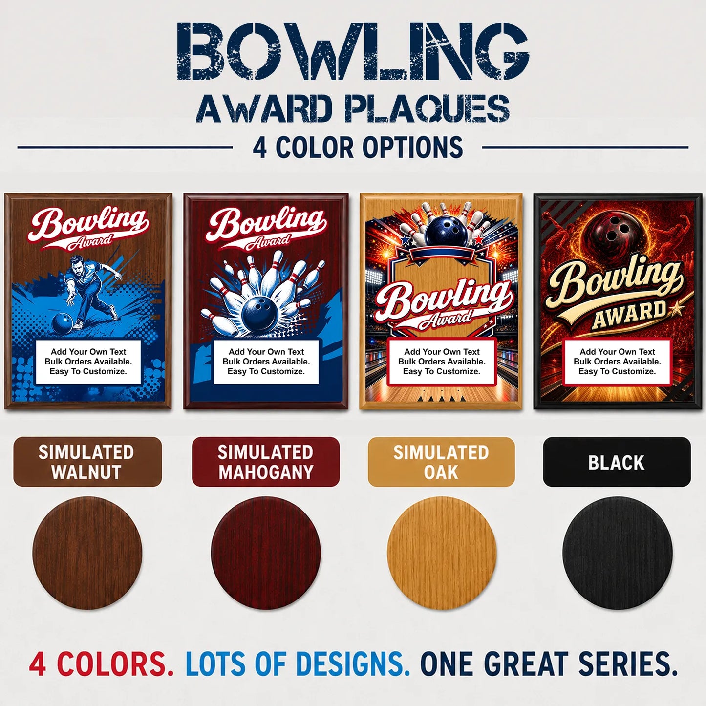 Personalized Bowling Award Plaques - Design 4