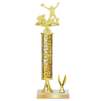 Personalised Baseball Column Trophy / Award 13"– 16" Custom Figurine & Plate