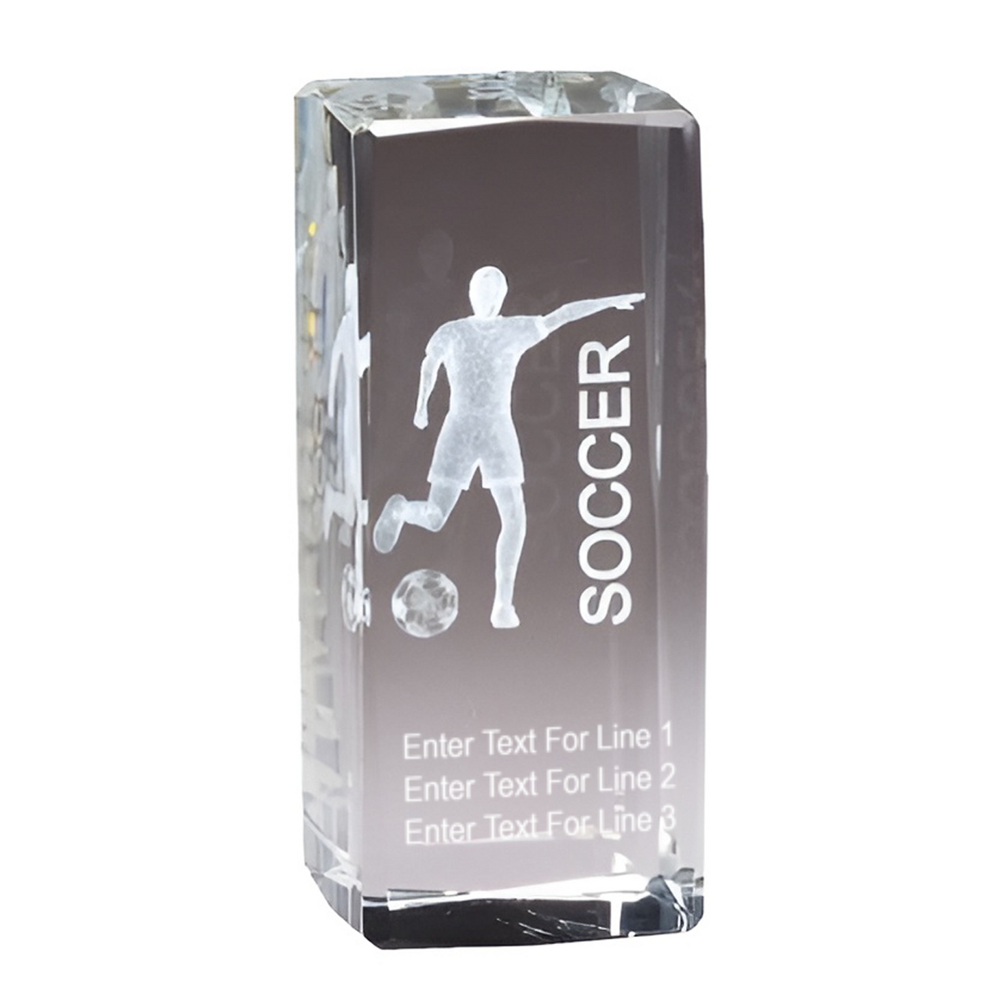 3D Laser Sport Crystal Soccer Award 4.5" Female