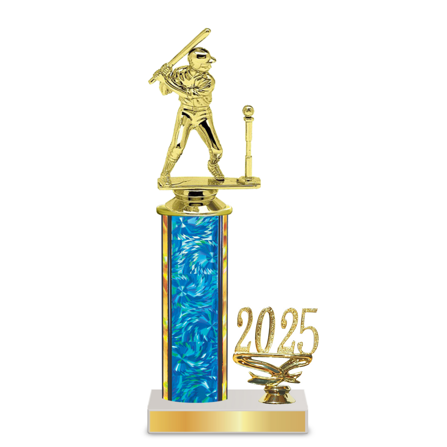 Personalised Baseball Column Trophy / Award 10"– 13" Custom Figurines & Plate