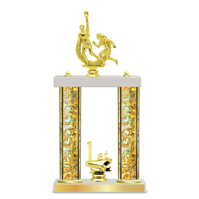 Personalised 2 x Column Baseball Trophy / Award 13 1/2" – 16 1/2" Custom Figurines & Plate