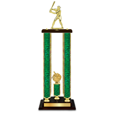 Personalised 4 Column Baseball  Trophy / Award 34" – 38" Custom Figurines & Plate