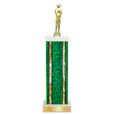 Personalised Basketball Column Trophy / Award 11"–14" Custom Figurine & Plate