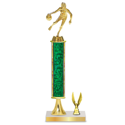 Personalised Basketball Column Trophy / Award 13"– 16" Custom Figurine & Plate