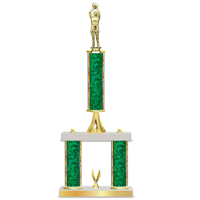 Personalised 3 Column Basketball Trophy / Award 18" – 21" Custom Figurines & Plate