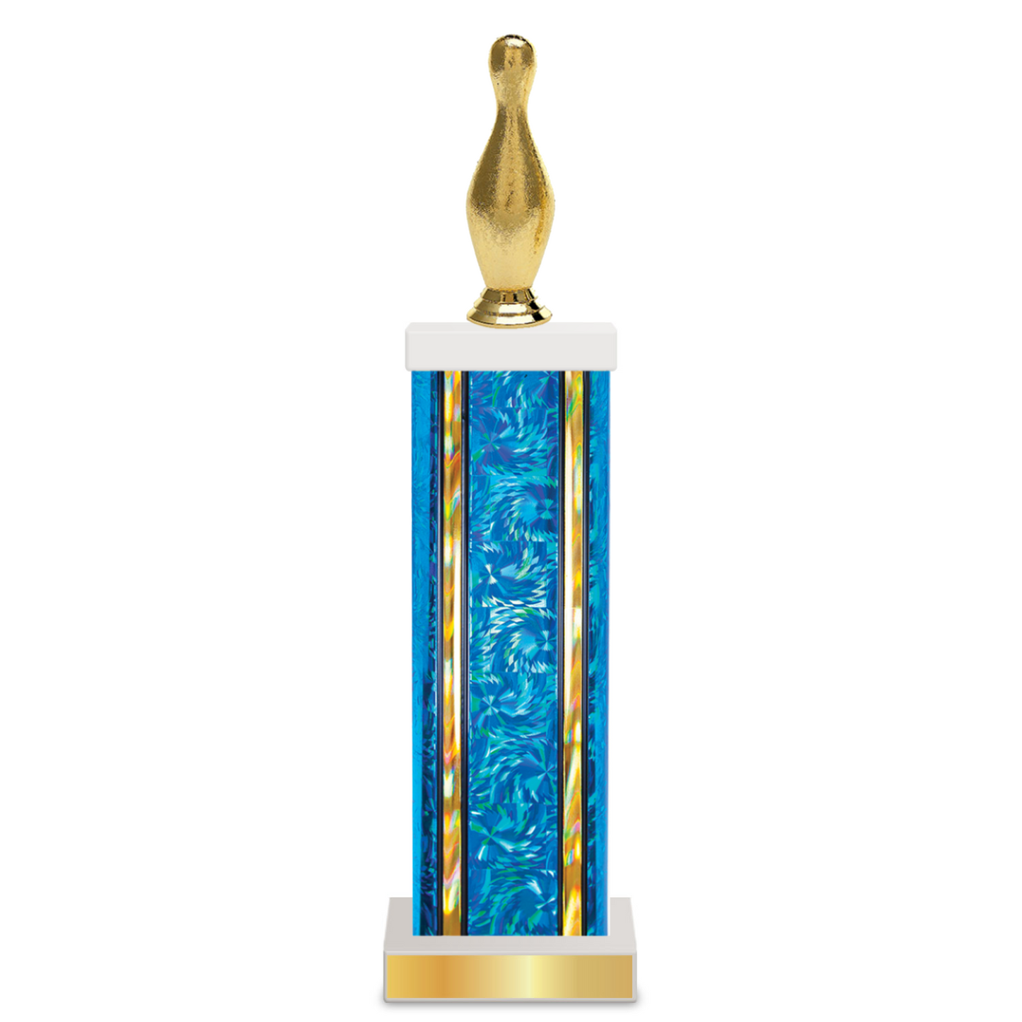 Personalised Bowling Column Trophy / Award 11"–14" Custom Figurine & Plate