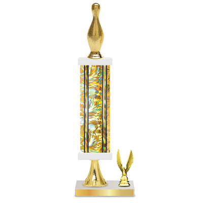 Personalised Bowling Column Trophy / Award 15"– 18" Custom Figurines & Plate