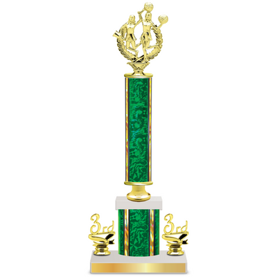 Personalised Cheerleading Column Trophy / Award 15"– 18" Custom Figurines & Plate