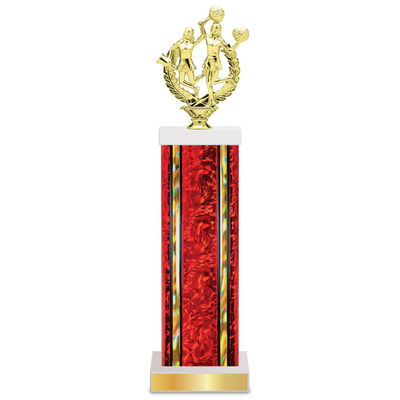Personalised Cheerleading Column Trophy / Award 11"–14" Custom Figurine & Plate