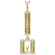 Personalized 3 Column Cheerleading Trophy / Award 23" – 26" Custom Figurines & Plate