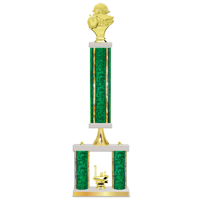 Personalised 3 Column Swimming Trophy / Award 23" – 26" Custom Figurines & Plate