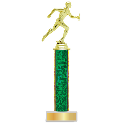 Personalised Track Column Trophy / Award 9 3/4"– 12 3/4" Custom Figurine & Plate