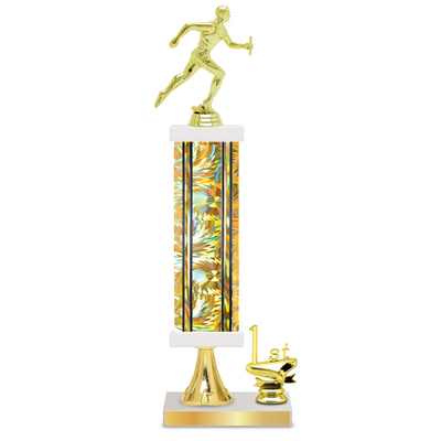 Personalised Track Column Trophy / Award 15"– 18" Custom Figurines & Plate