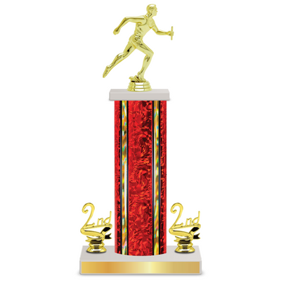 Personalised Track Column Trophy / Award 15"– 18" Custom Figurines & Plate