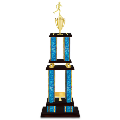 Personalised 4 Column Track Trophy / Award 52" – 56" Custom Figurines & Plate