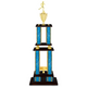 Personalized 4 Column Track Trophy / Award 52" – 56" Custom Figurines & Plate