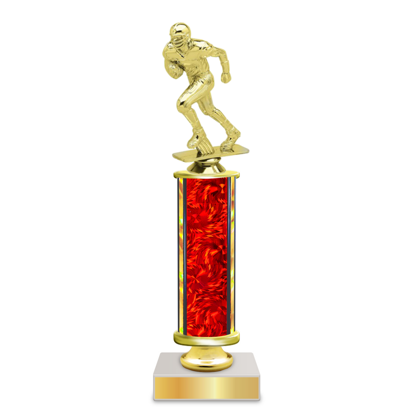 Personalised Football Column Trophy / Award 9"–12" Custom Figurine & Plate