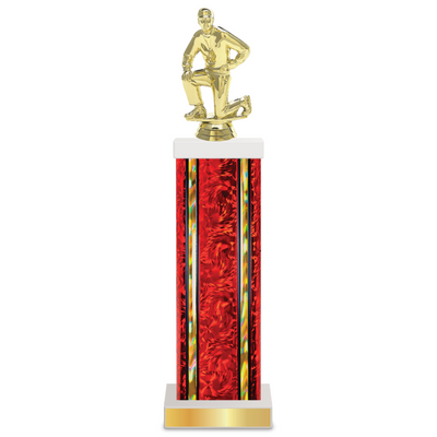 Personalised Football Column Trophy / Award 11"–14" Custom Figurine & Plate