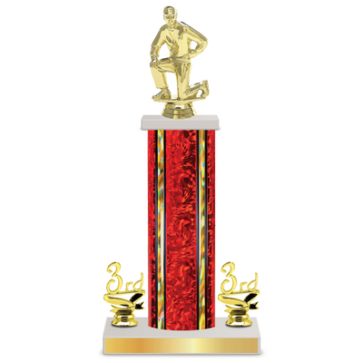 Personalised Football Column Trophy / Award 12"– 15" Custom Figurine & Plate